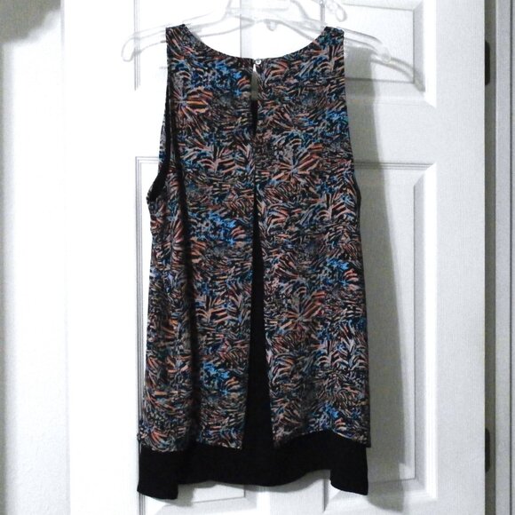 PREMISE STUDIO Women's Large Top Sleeveless Blouse 2 Layers - Picture 3 of 7